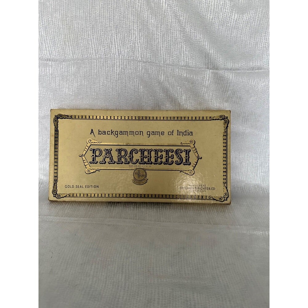 Vintage Parcheesi 1959 Gold Seal Edition Board Game Complete Set Collectible